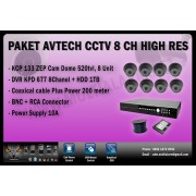 PAKET AVTECH CCTV 8 Channel 